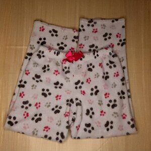 Faded Glory Girls Grey Paw Print Fleece Pants Large